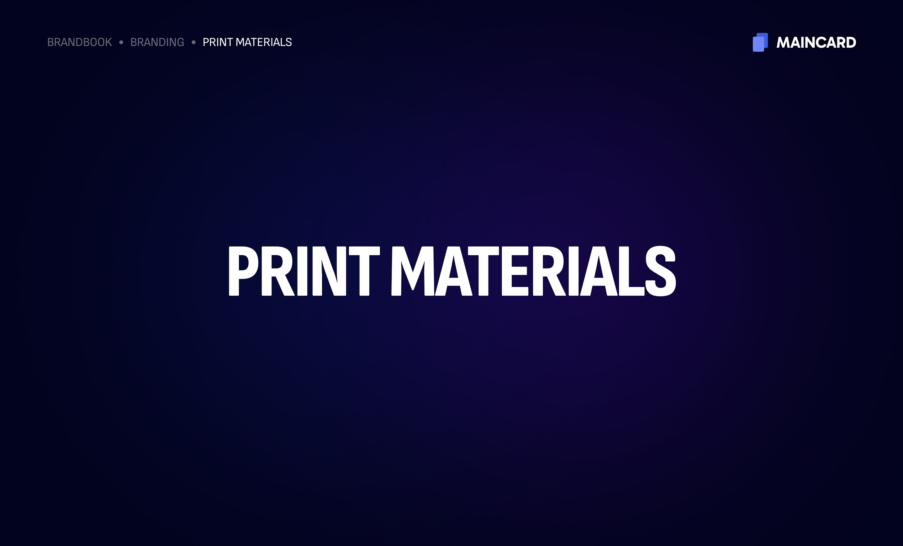 Maincard Brandbook — frame 38