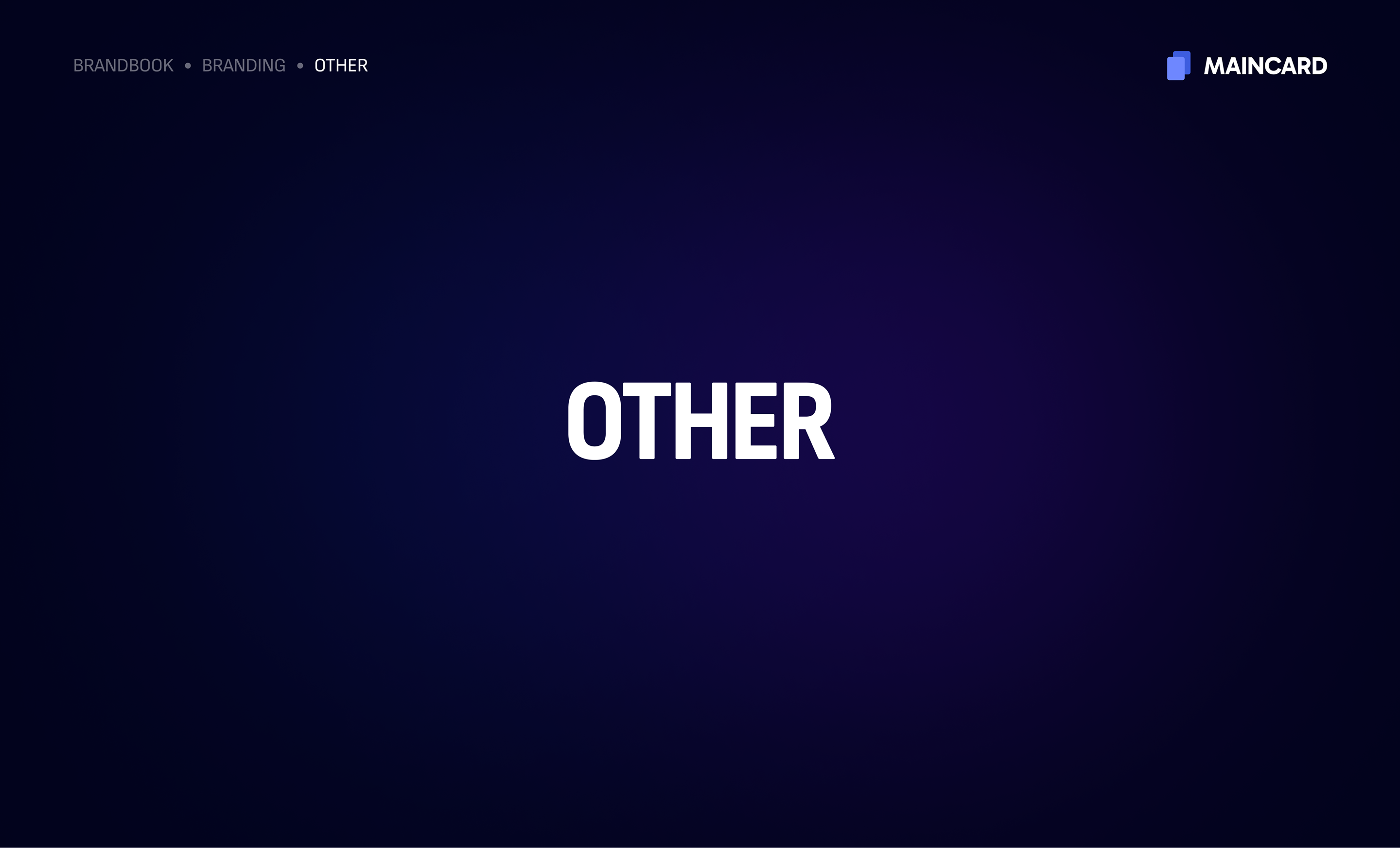 Maincard Brandbook — frame 52